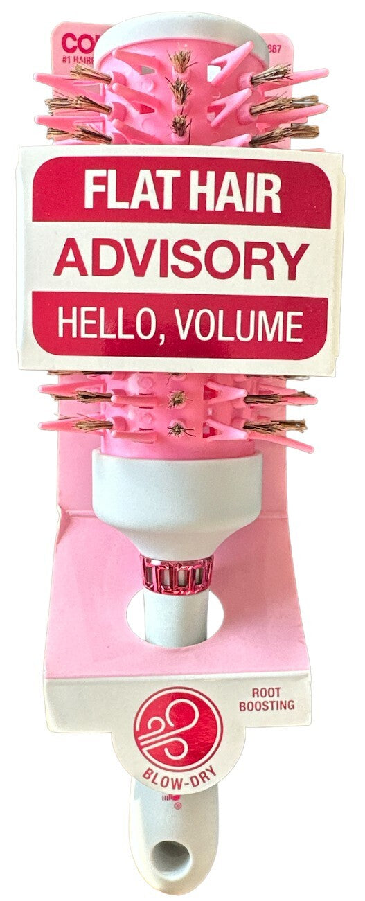 Conair 2-Pack Flat Hair Root Boosting Round Hairbrush for Volume & Styling