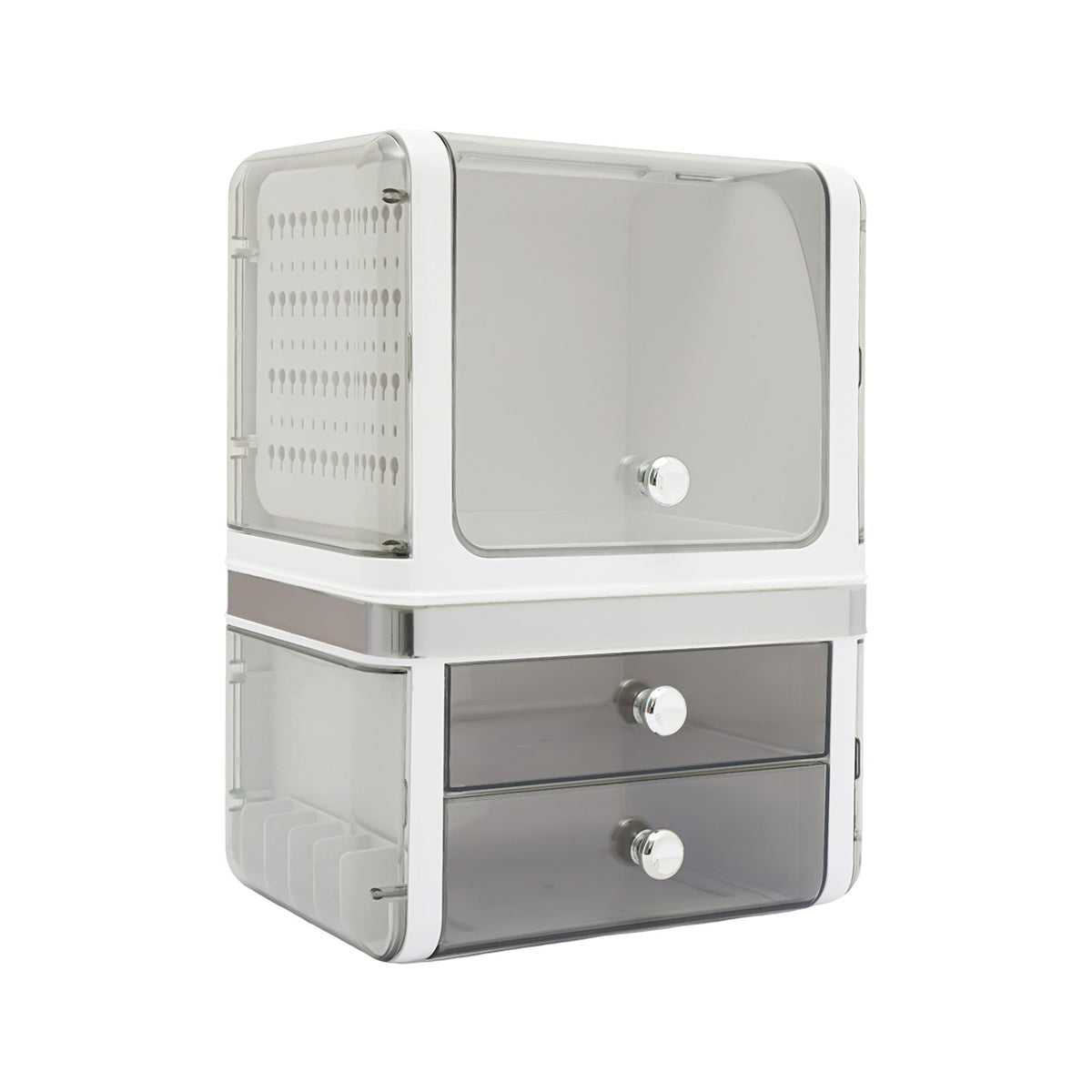 White Makeup Organizer with Drawers Cosmetic Storage Box for Vanity