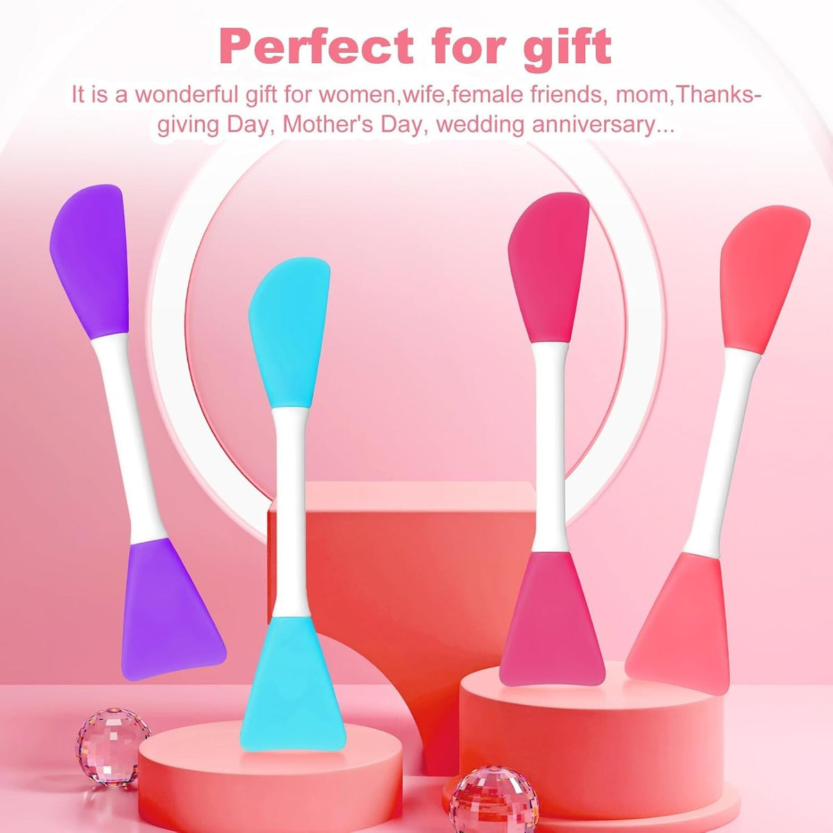 Silicone Face Mask Applicator Set - 4 Pcs Facial Mask & Serum Brushes