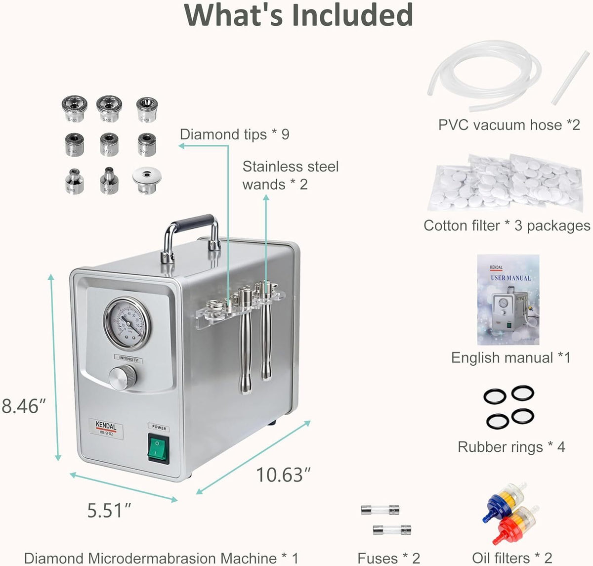 Professional Diamond Microdermabrasion Facial Machine with Power Suction