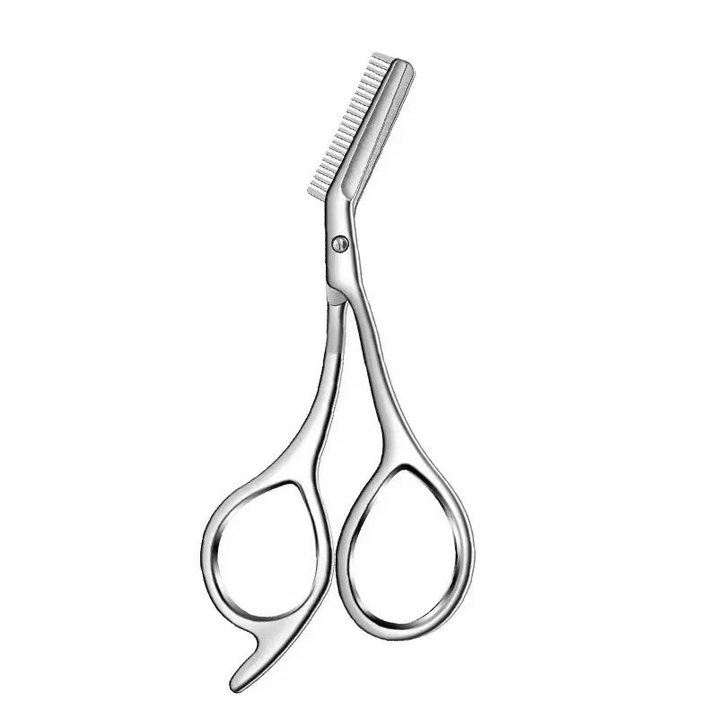 Stainless Steel Eyebrow Scissors with Comb - Precision Grooming Tool