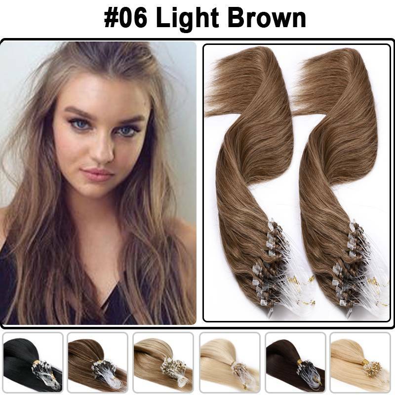 Micro Ring Hair Extensions 200G Human Remy Loop Bead Tip Hair Piece