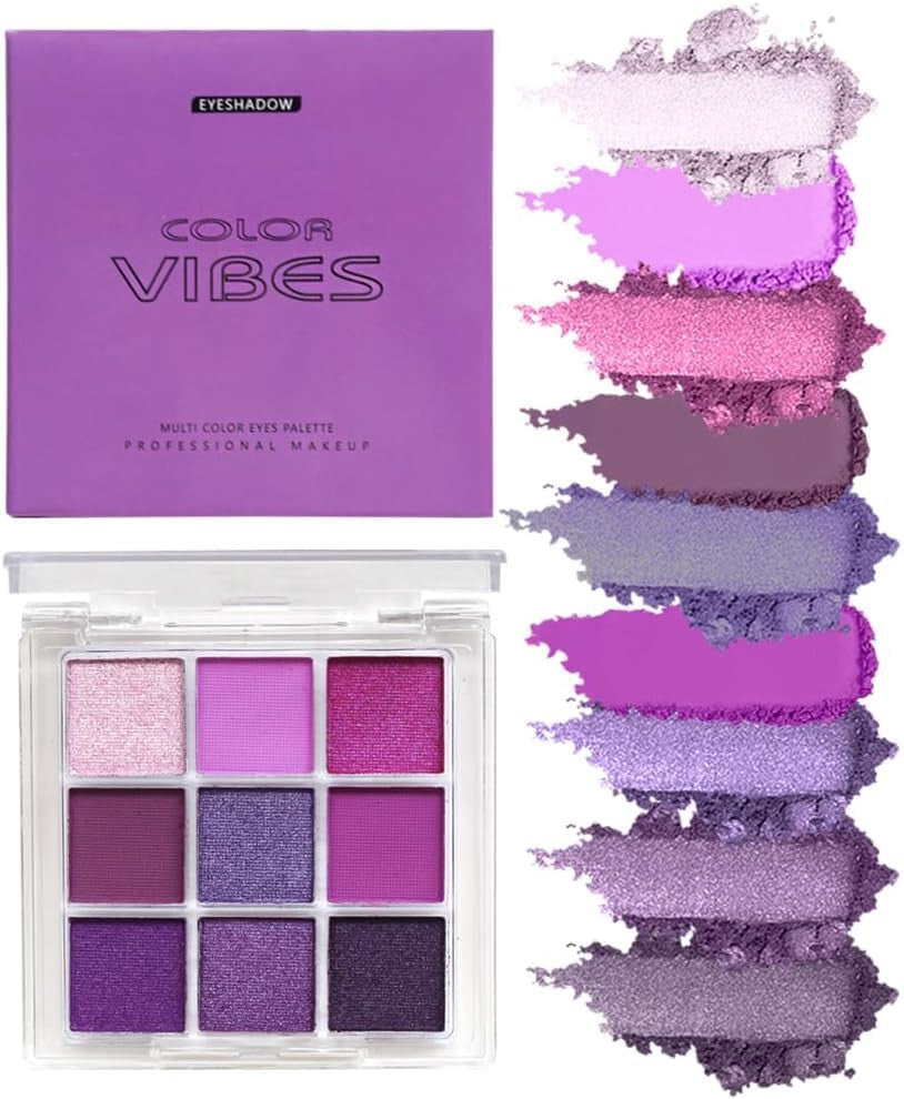 4-Piece Eyeshadow Palette Set with Matte and Glitter Finishes - Vibrant Colorful Eye Makeup