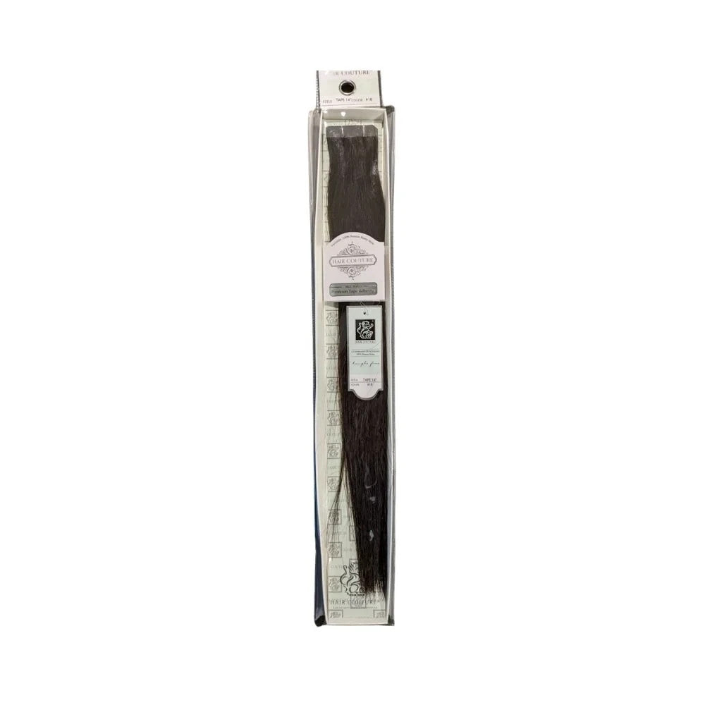 Remy Human Hair Extensions 14 Inch Black Tape-In Hair Extensions - Double Drawn