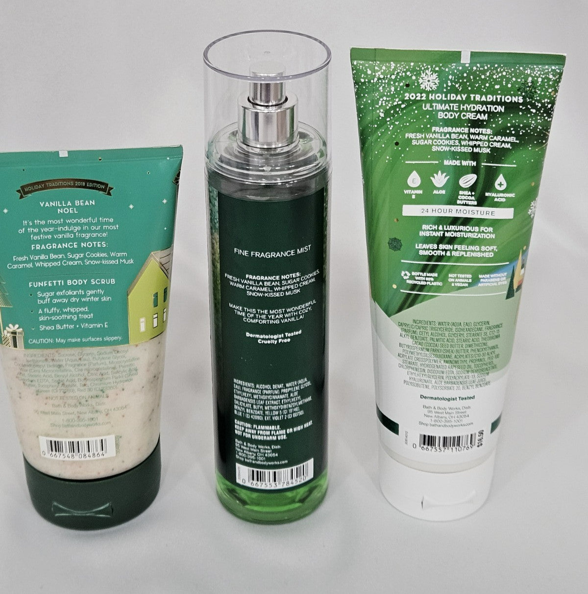 Bath & Body Works Vanilla Bean Noel Scrub Cream Spray Full Size New
