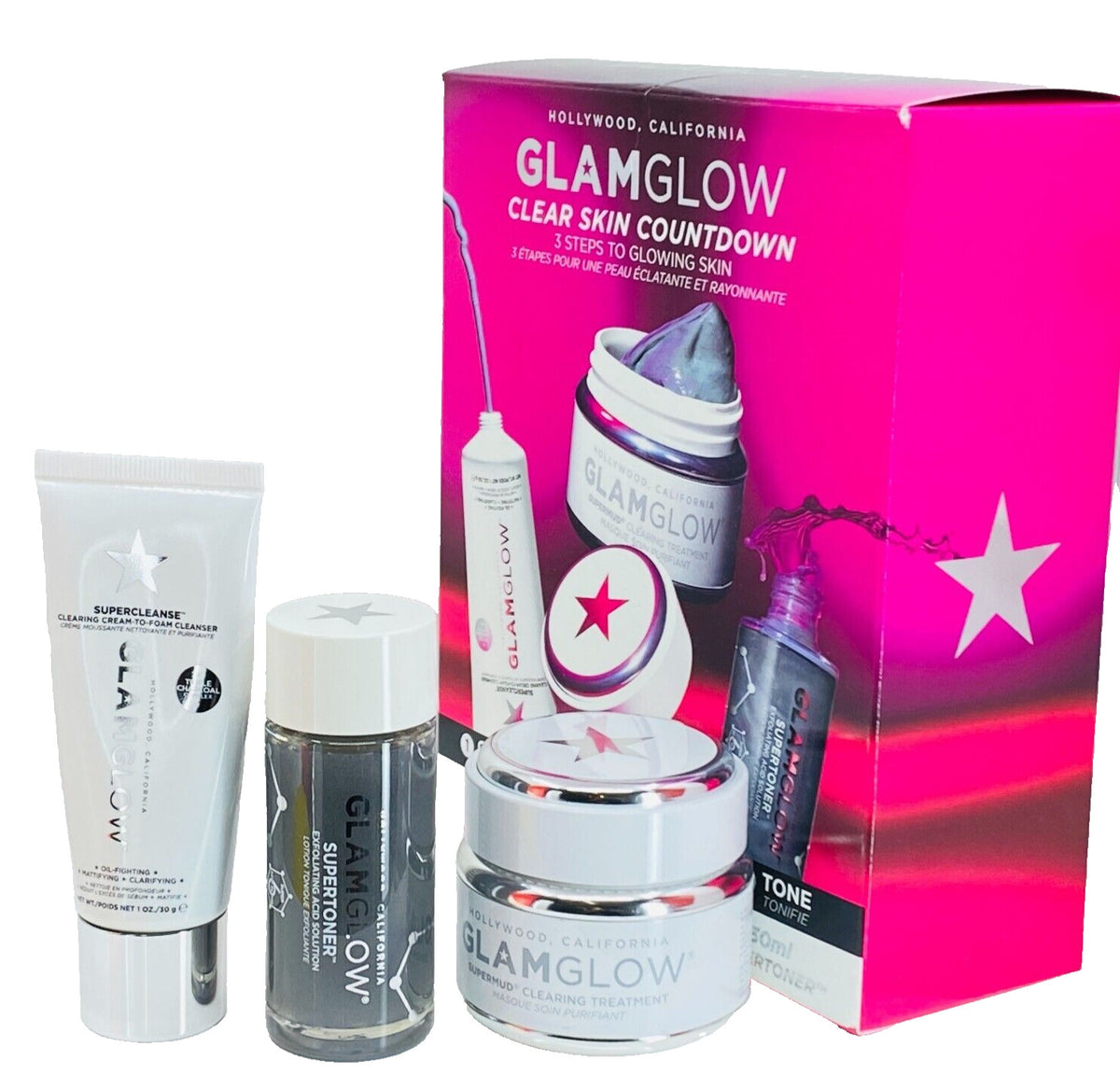 Skin Care Set with 3-Step Glowing Skin Routine - Clear Skin Countdown