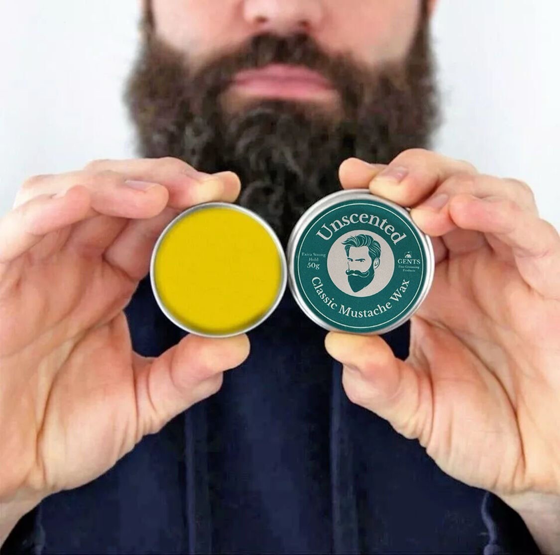 Strong Hold Mustache Wax Tin 1.7Oz Fragrance-Free Travel Grooming