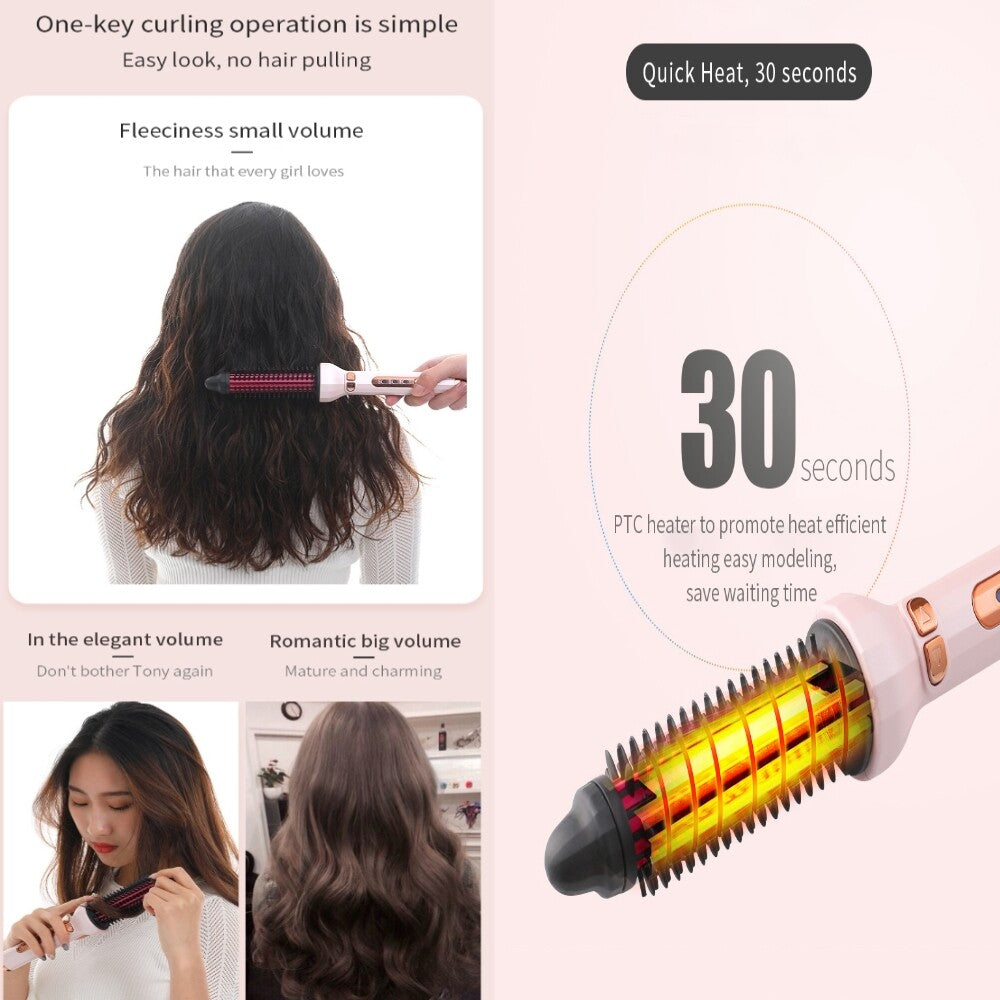 Electric Automatic Rotating Hair Straightener Curler Brush Heat Styling Comb