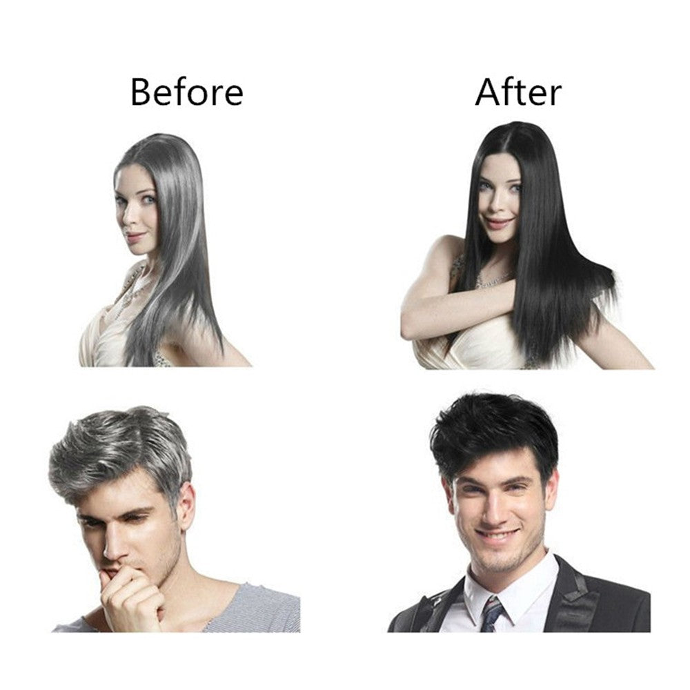 Black Hair Dye Shampoo - 10x25ml Herbal Color Treatment