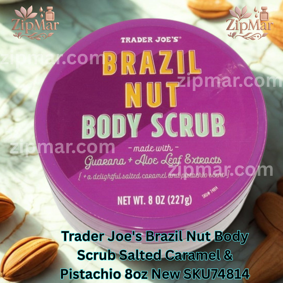 Trader Joes Brazil Nut Body Scrub 8.0floz Guarana Aloe Salted Caramel