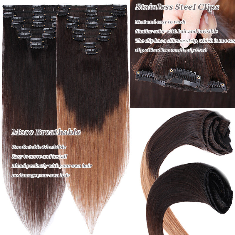 Clip-In Real Remy Hair Extensions - Full Head 7/8 Clip Options 8-24 Inch