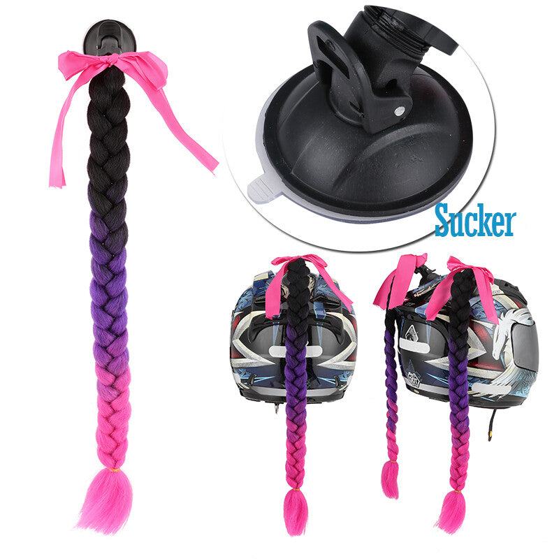 Helmet Ponytail Hair Extensions for Motorcycle Helmets - Braids & Twists
