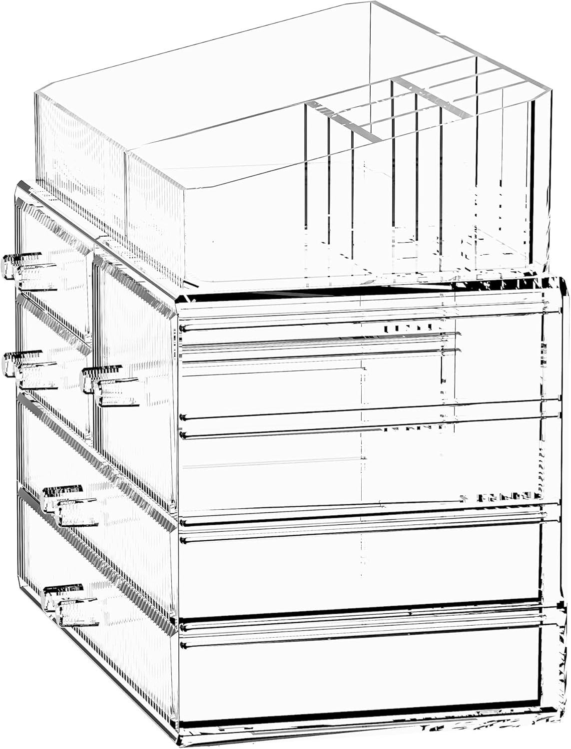 Stackable Clear Acrylic Drawer Organizers for Bathroom and Kitchen Storage