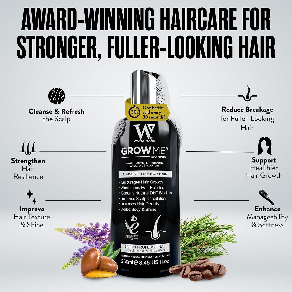 Organic Hair Growth Shampoo for Men & Women - Strengthening Natural