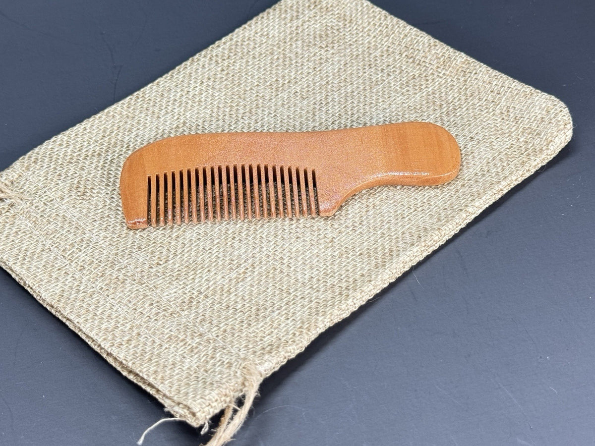 Men's Wooden Beard & Mustache Comb Set - Anti-Static Pocket Travel 2 Pack