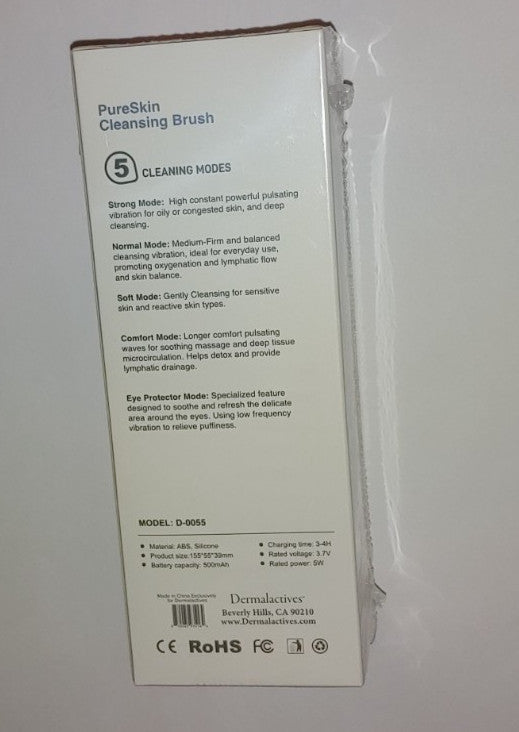 Dermalactives PureSkin Sonic Cleansing Brush with 5 Modes - Deep Facial Cleanser