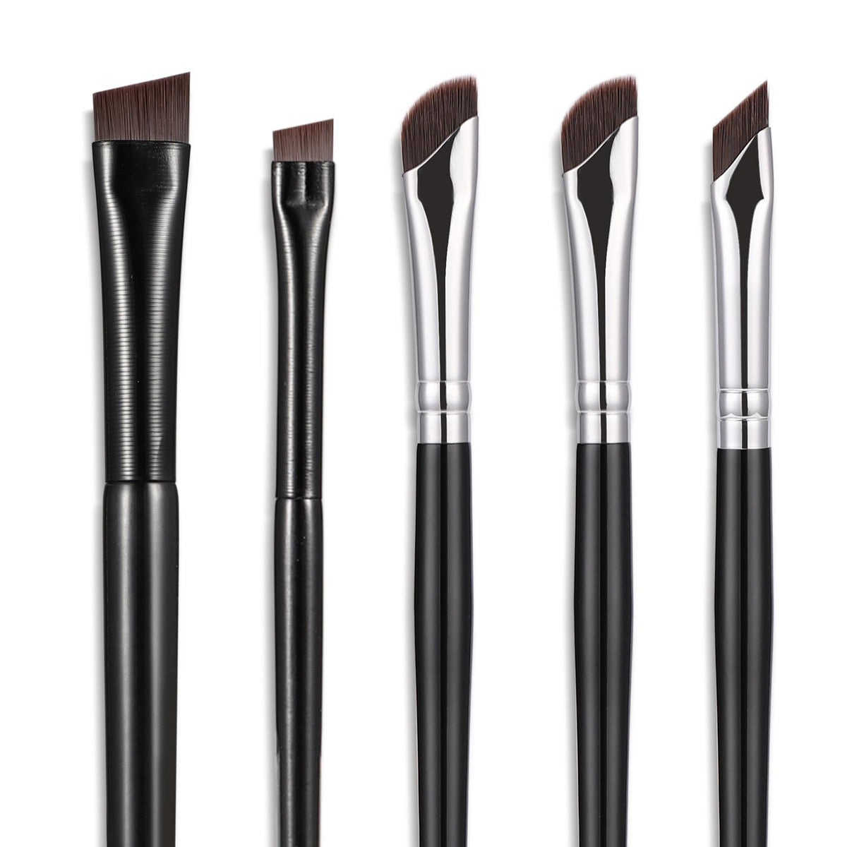 5-Piece Fine Angled Eyeliner Brushes Set - Precision Makeup Tools
