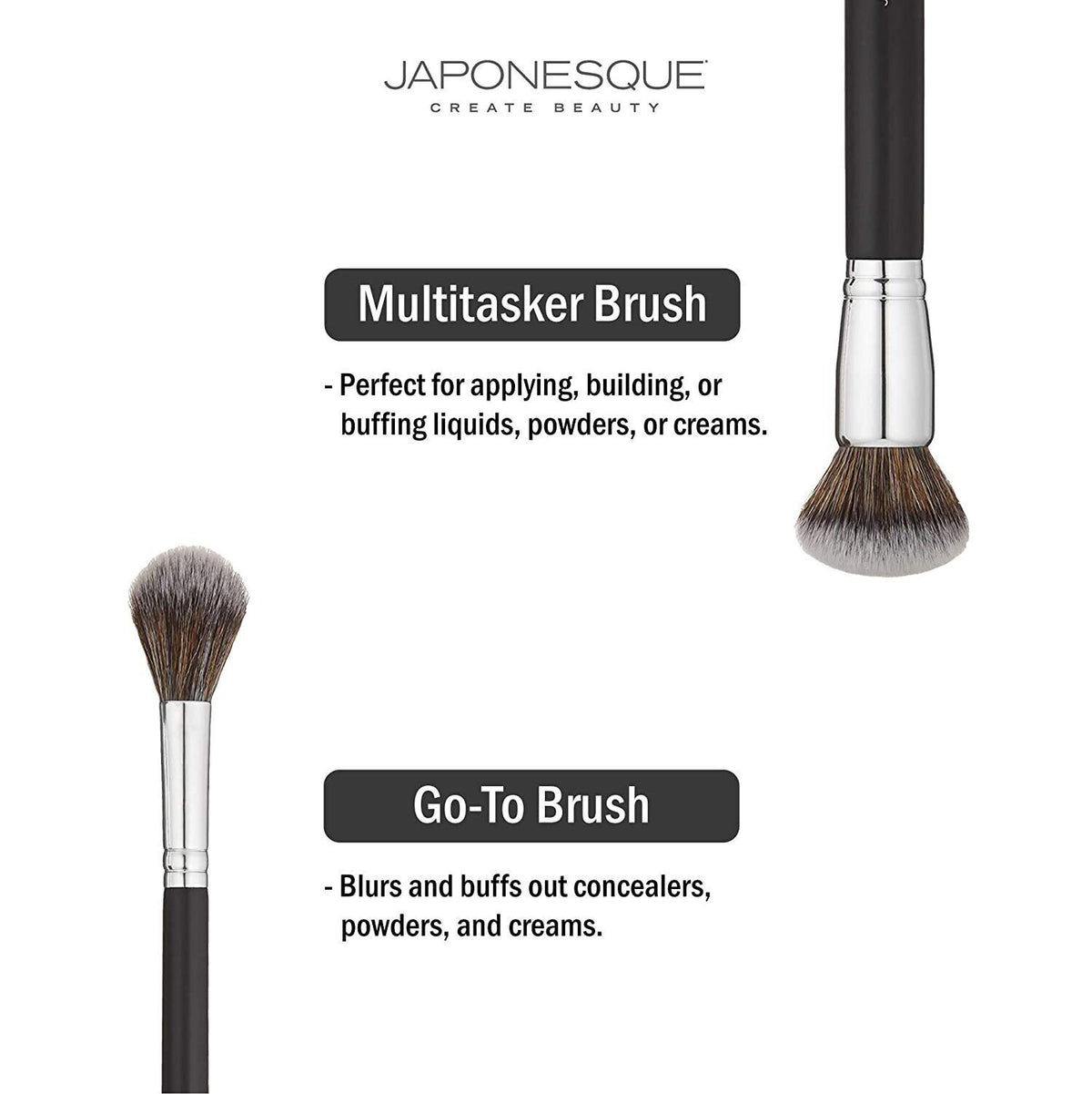 Complexion Brush Duo - Soft Liquid, Powder & Cream Makeup Brushes