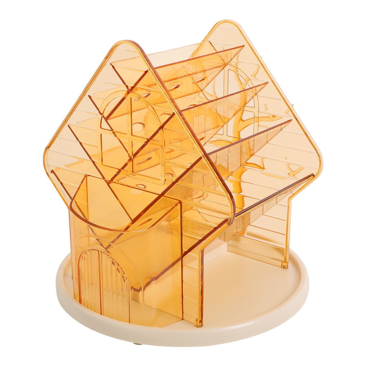 360° Rotating Makeup Organizer with Multiple Compartments - Clear Plastic Storage