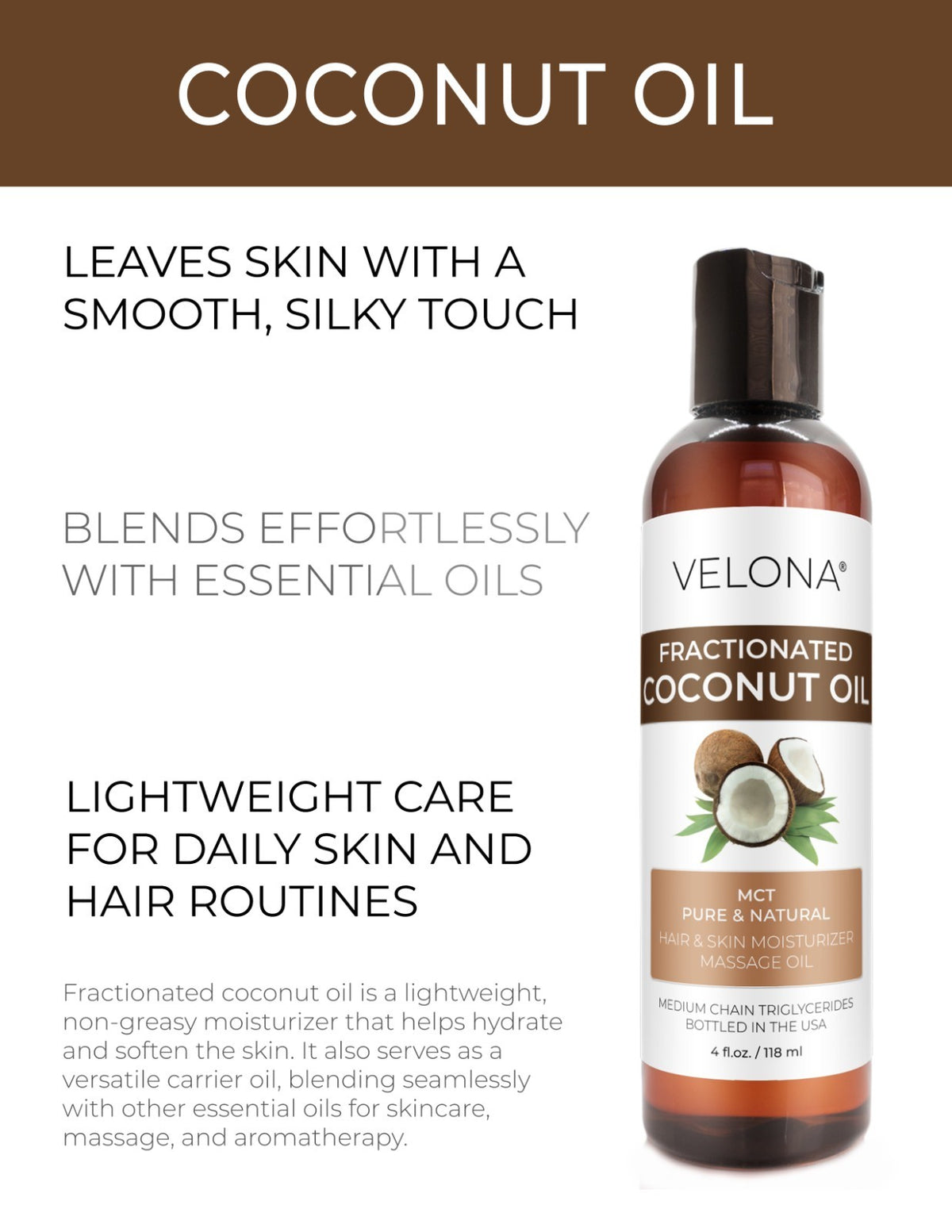 MCT Fractionated Coconut Oil - 4 Fl Oz Carrier Oil