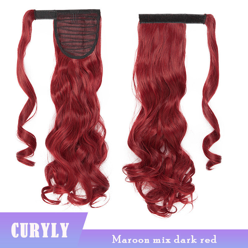 Thick Clip-In Ponytail Hair Extension - Fake Human Hair, Wavy & Straight
