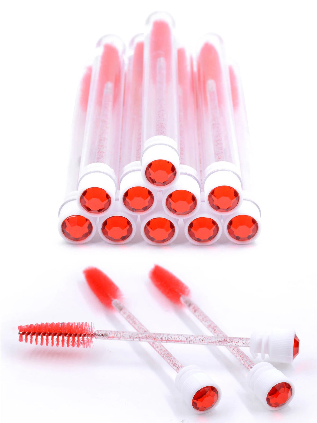 10Pcs Reusable Eyelash Brush & Mascara Wand Set for Lash Extension & Makeup