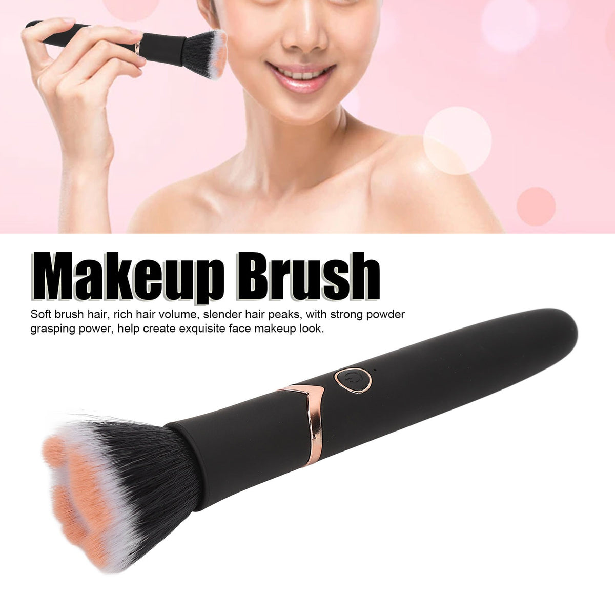 Electric Makeup Brush with 10 Gears Vibration Massage - Rechargeable, Waterproof