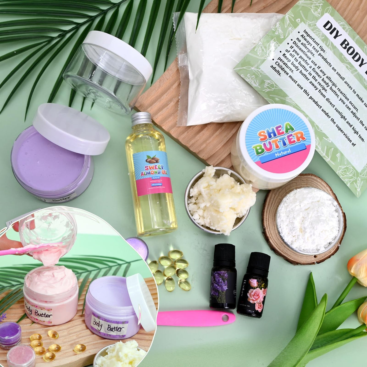 DIY Body Butter Making Kit with Shea & Essential Oils - Pink