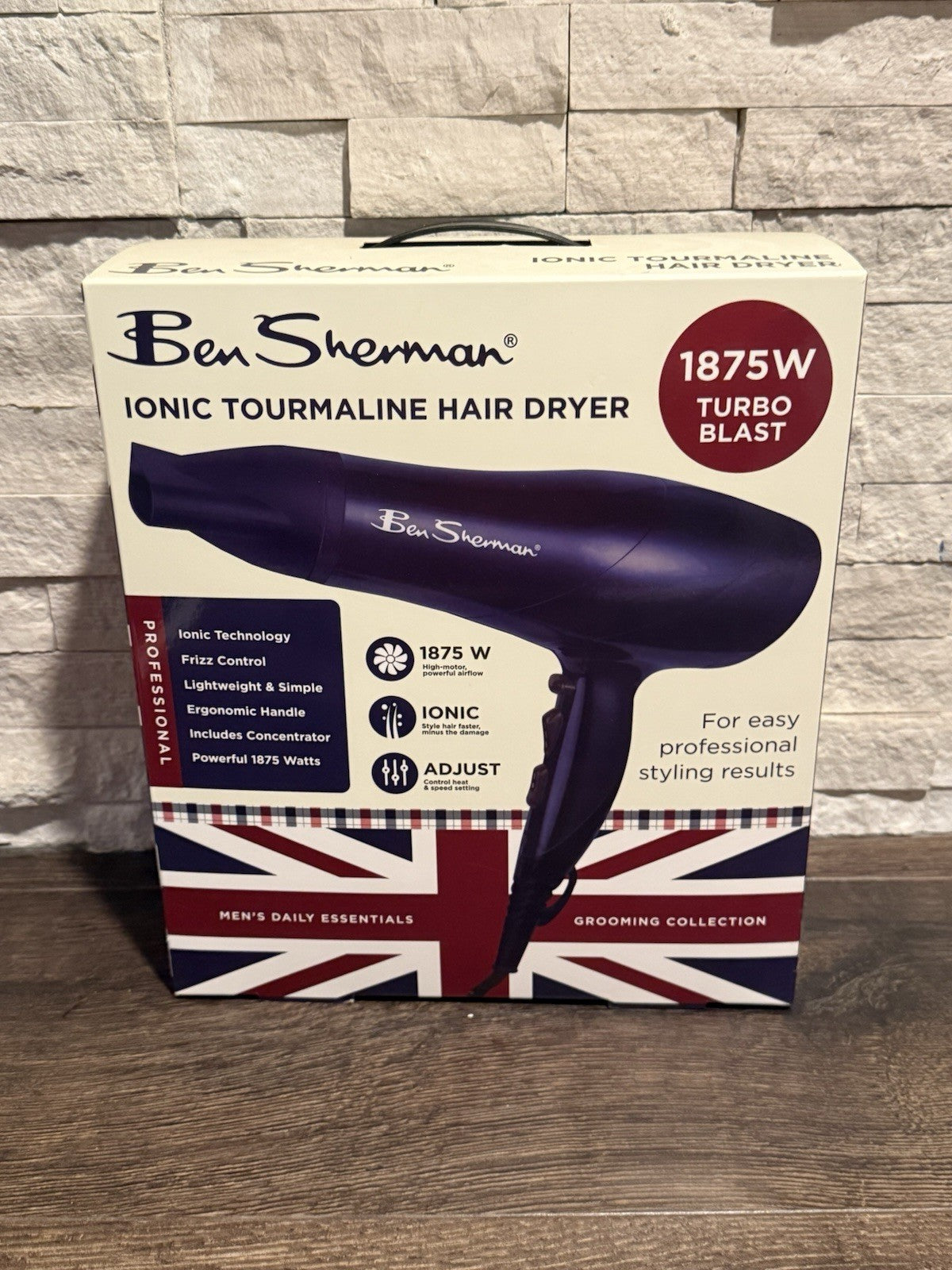 Ben Sherman Ionic Tourmaline Hair Dryer for Men 1875W Frizz Control Lightweight