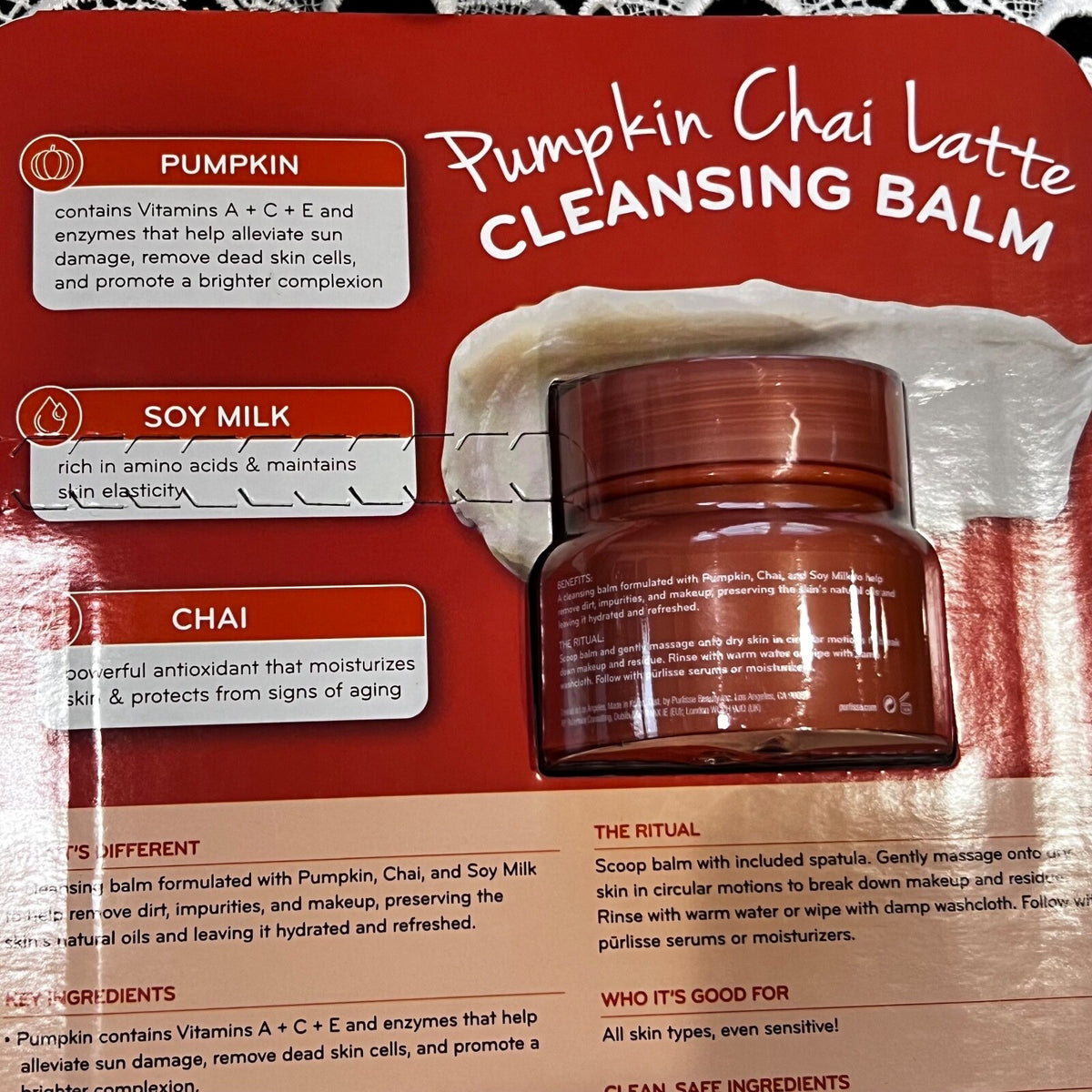 Pumpkin Chai Latte Cleansing Balm Makeup Remover 3.4 oz - Travel Size