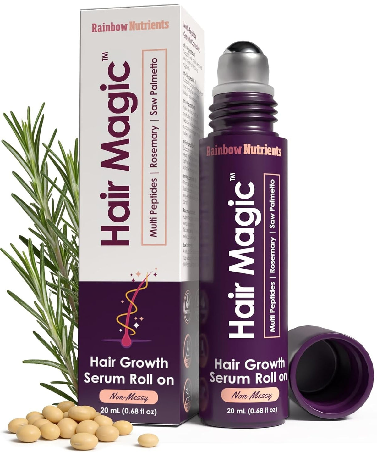 Hair Growth Serum Roll On with Rosemary Oil & Peptides