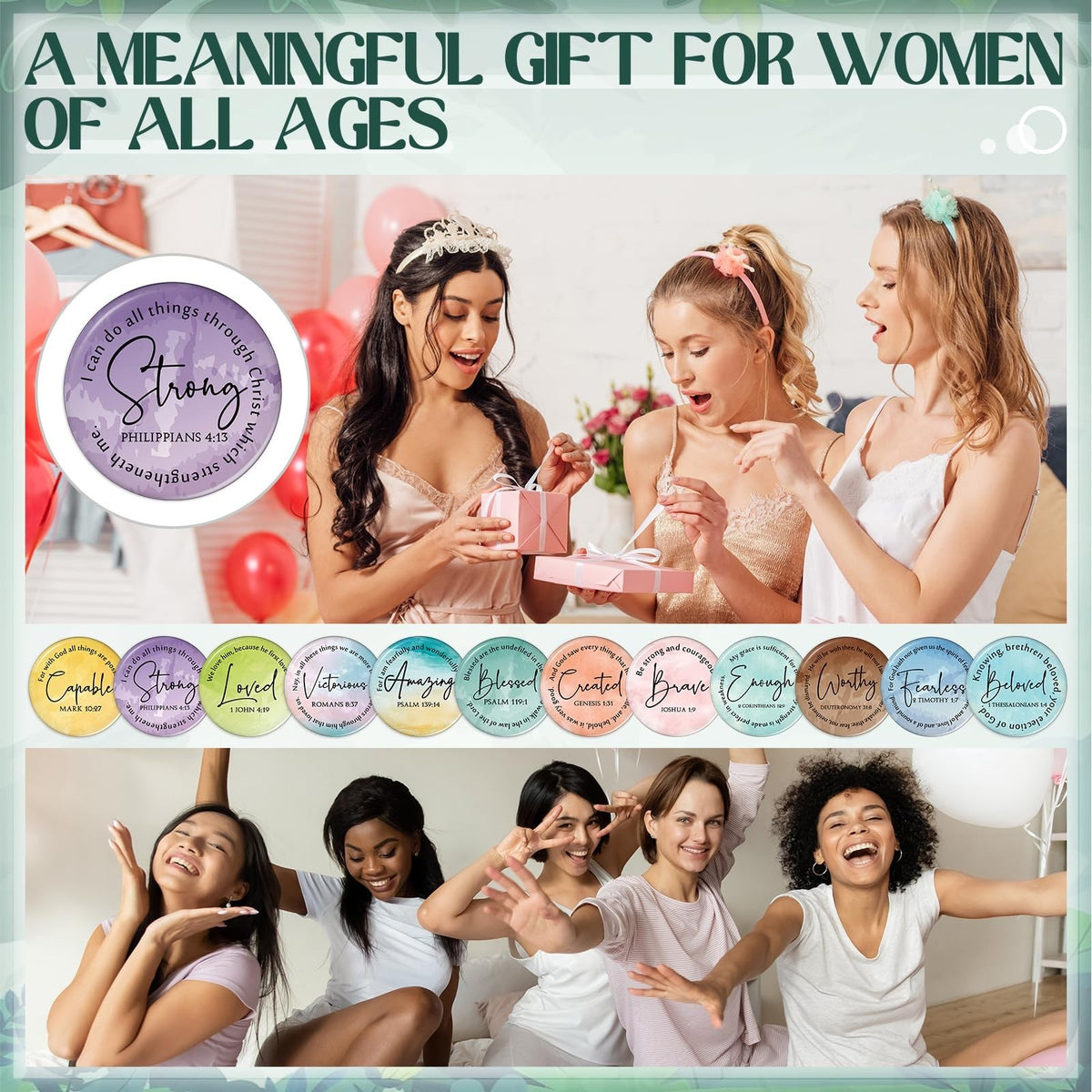 Mini Christian Gift Mirror Set - Inspirational Bible Verse Compact Mirrors for Women, Bulk Assorted Designs