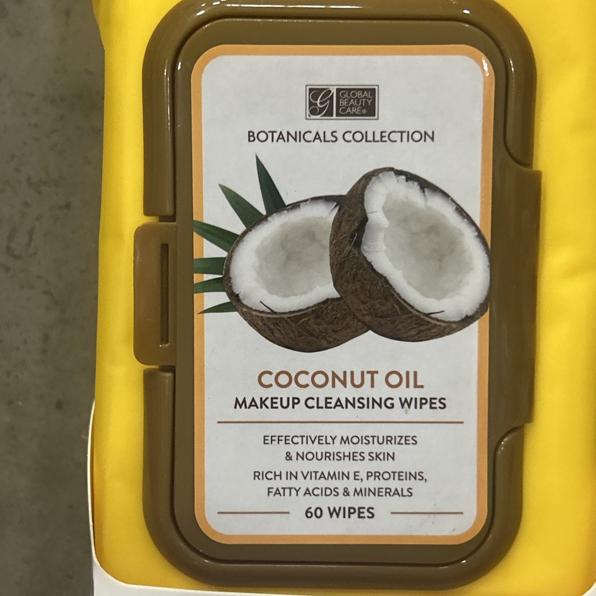 Coconut Oil Makeup Cleansing Wipes - 2 Pack 60 Count