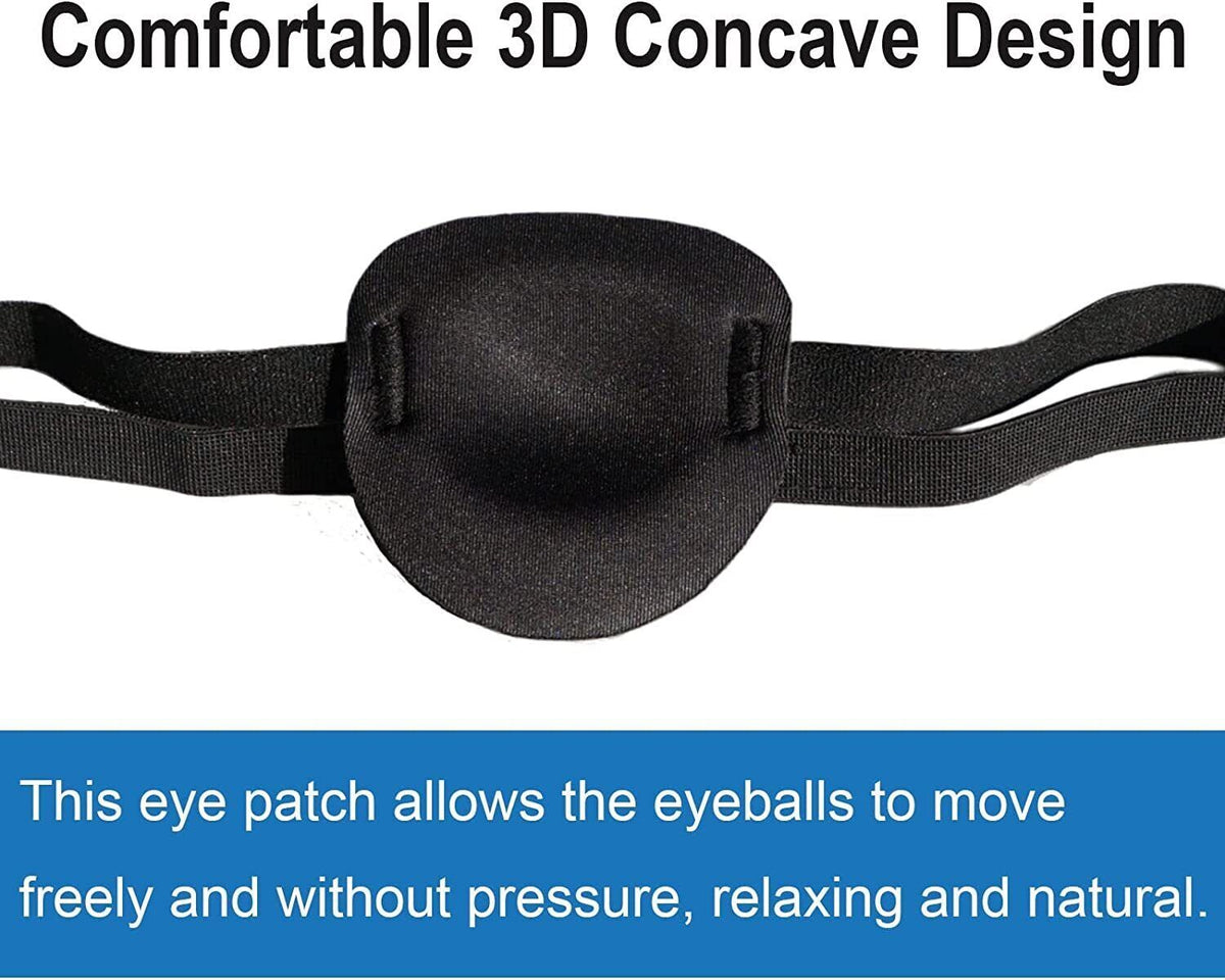 Adjustable 3D Eye Patch for Lazy Eye - One Size Fits Most, Kids & Adults