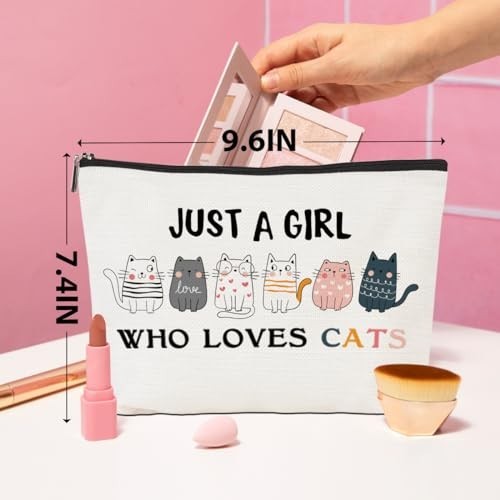 Cat Lover Makeup Bag with Funny Cat Design - Gift for Women & Girls
