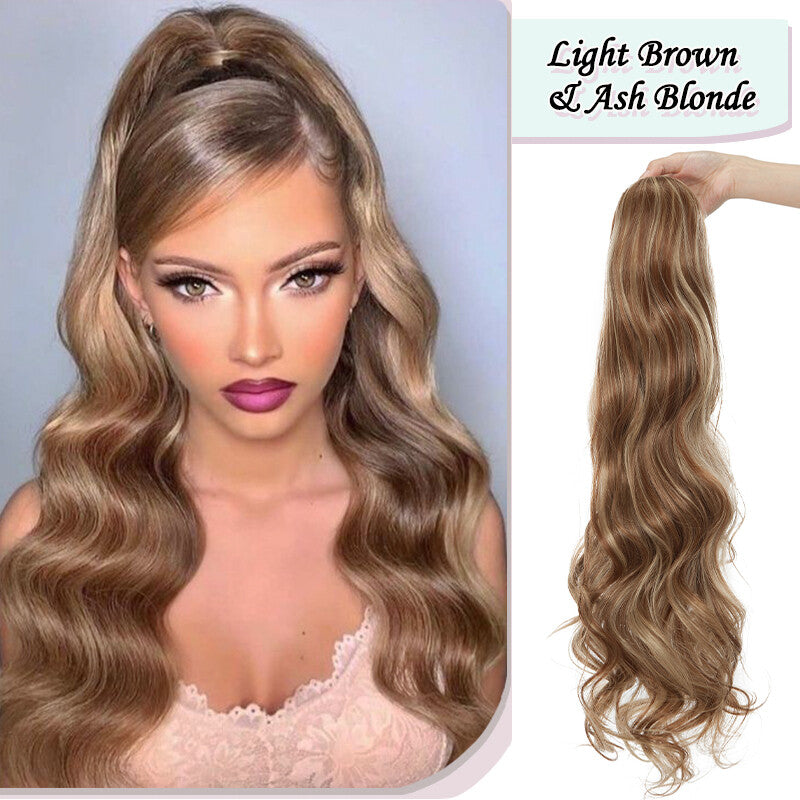 Long Wavy Clip-In Ponytail Hair Extension - Thick Natural Look