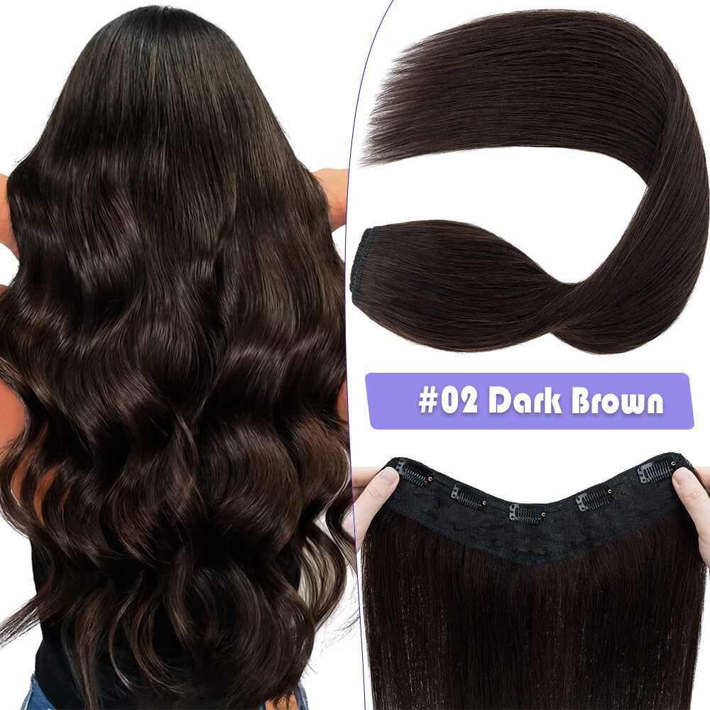 Remy Human Hair Extensions Clip-In One Piece Full Head Weft - Multiple Colors & Lengths