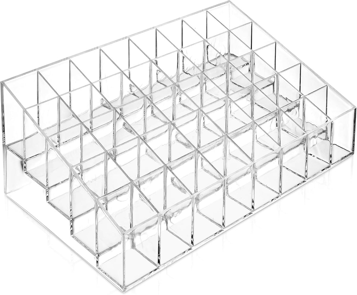 Acrylic Lipstick Organizer 40 Slots - Clear Makeup Storage Case