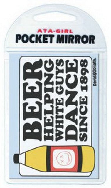 Funny Beer Helping White Guys Dance Pocket Mirror – Gag Gift, 3.5x2.5 Inches