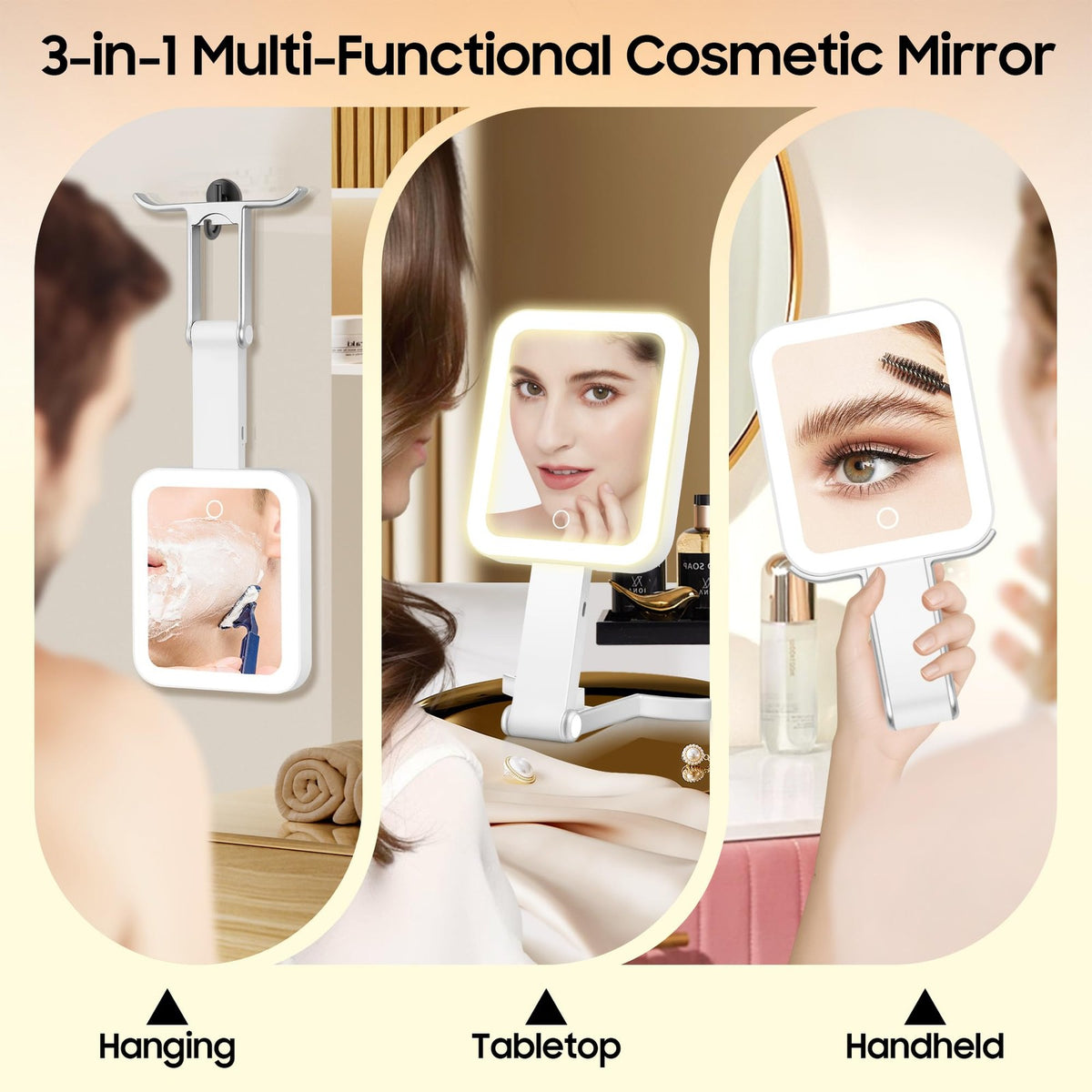 Travel Lighted Makeup Mirror with 30X Magnification & Adjustable LED Lights