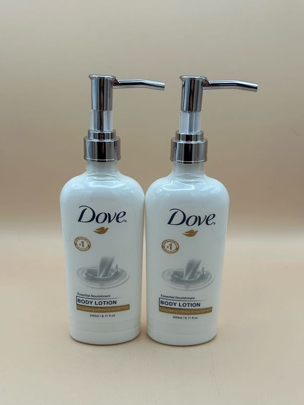 2 PACK Dove Body Care Lotion Pump Essential Nourishment Dry Skin 8oz