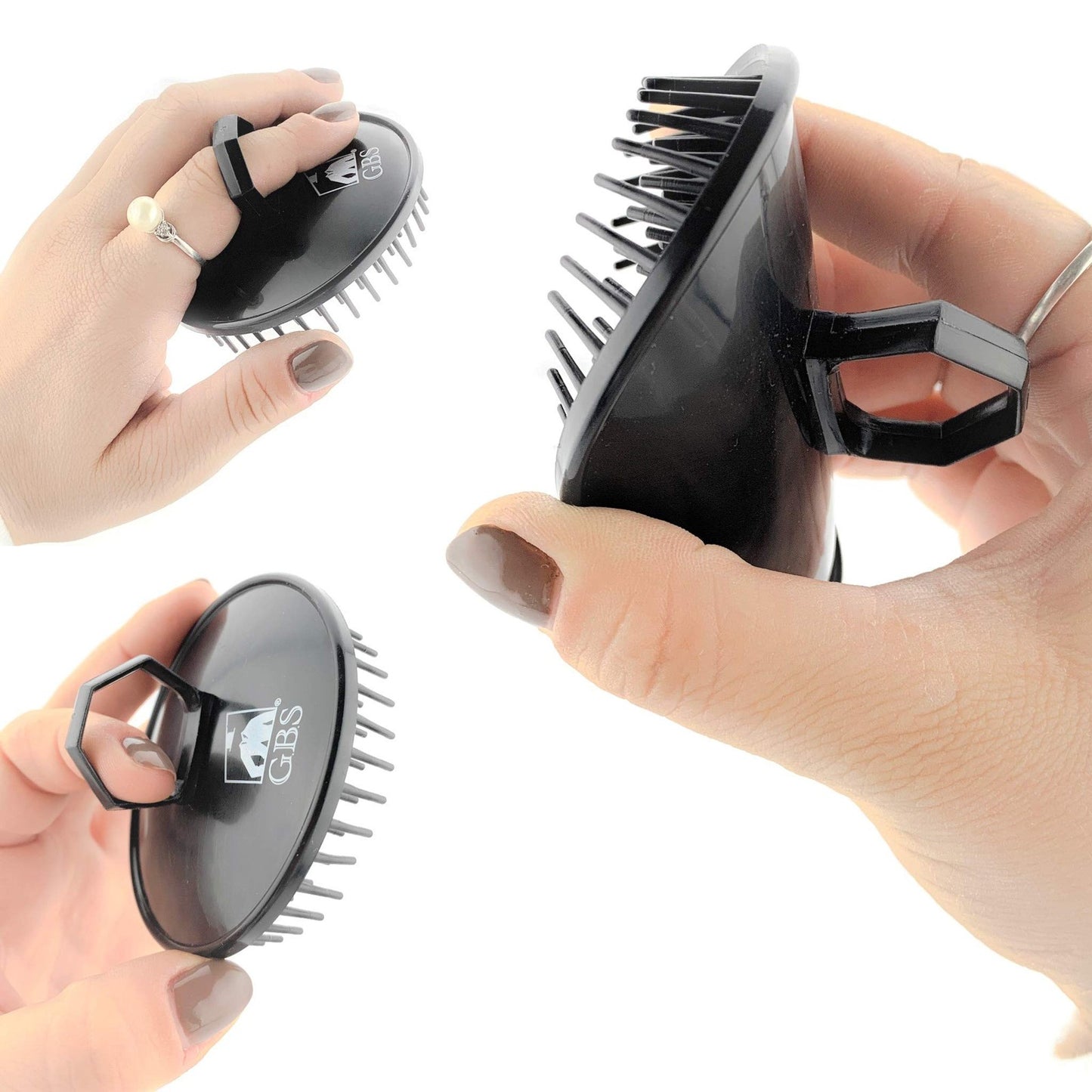 Detangling Hair Brush - Pink, Black & Grey, Pack of 4 for All Hair Types