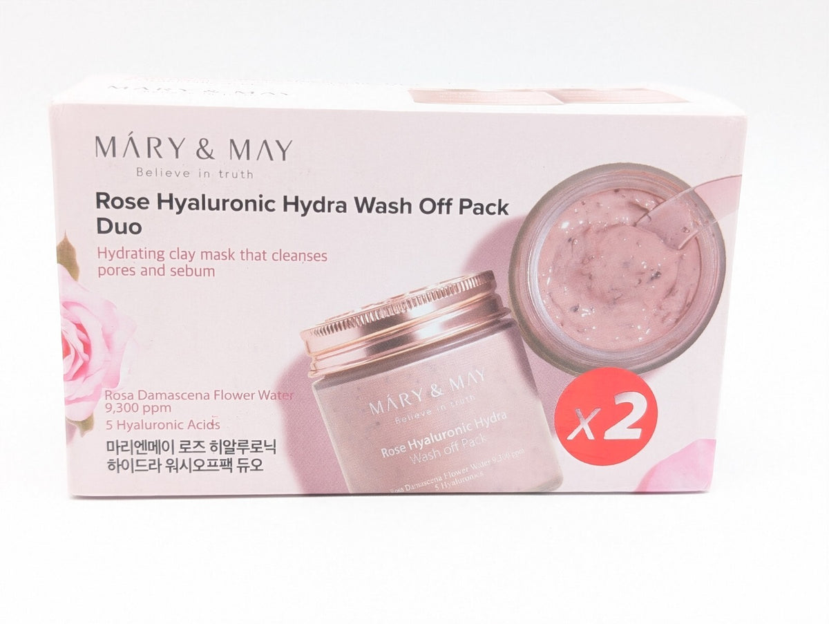 Rose Hyaluronic Hydrating Wash Off Mask 2-Pack - 4.4 oz Each, Vegan