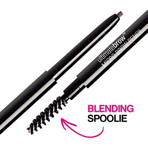 Micro Eyebrow Pencil with Spoolie for Natural & Bold Brows - Ash