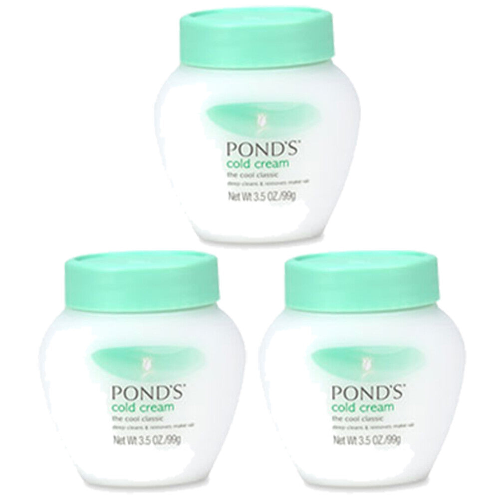 (3 Pack) Pond's Cold Cream Cleanser 3.5 oz Deep Clean Make-Up Removal