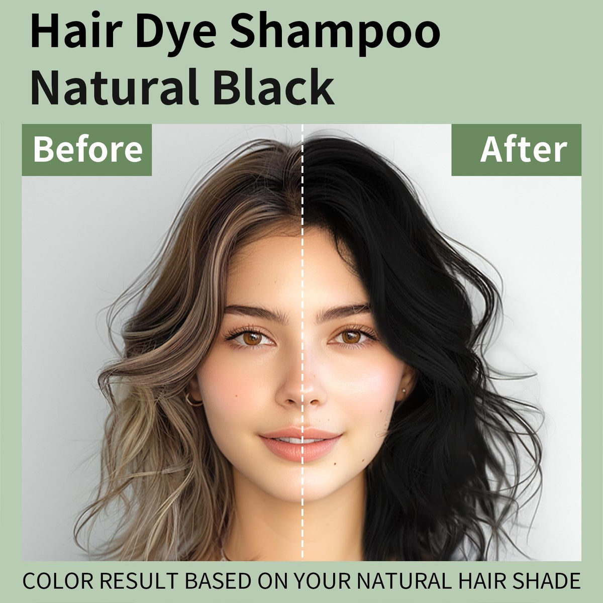 Black Hair Color Shampoo - Gray Coverage, 3-in-1 Formula