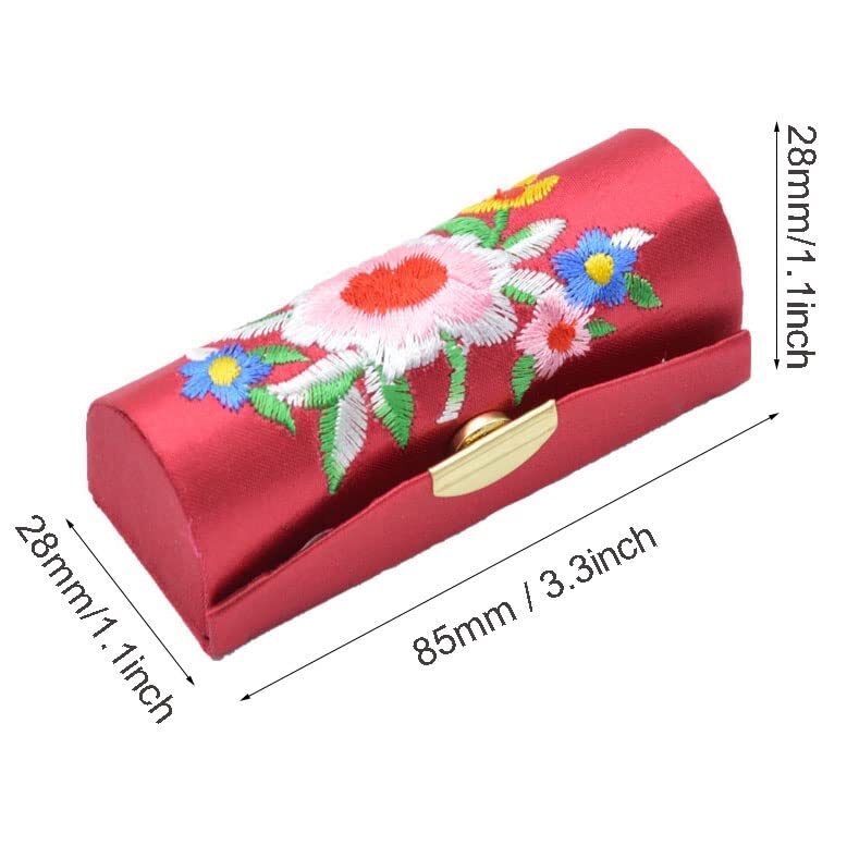 12 Pack Floral Lipstick Cases with Mirror Travel Makeup Storage Organizer