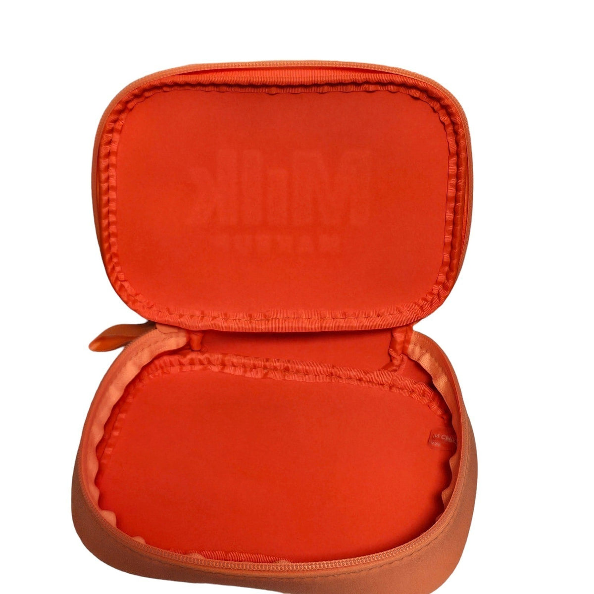 Orange Zippered Cosmetic Makeup Bag Case - Padded Travel Organizer