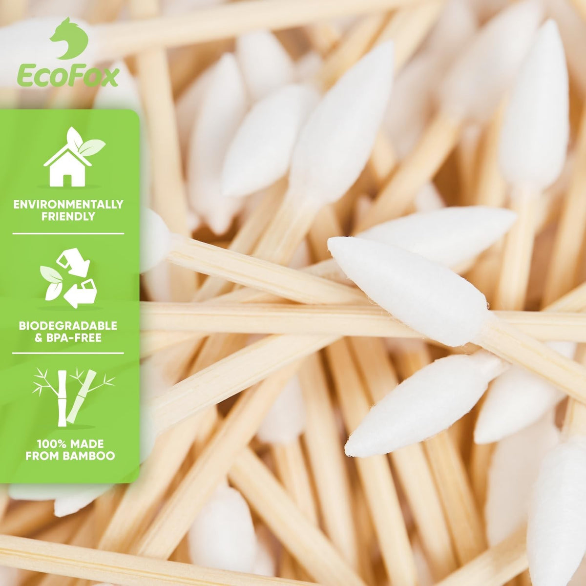 Eco-Friendly Bamboo Cotton Swabs 500 Count - Multipurpose Makeup & Craft Tools