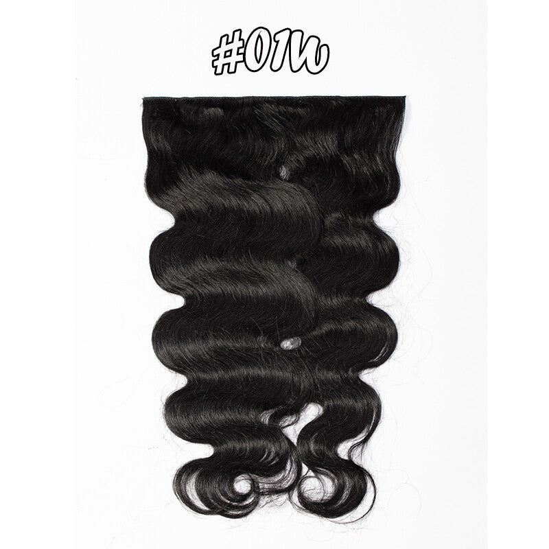 Natural Clip-In Hair Extensions with Balayage Color - Long & Thick One Piece